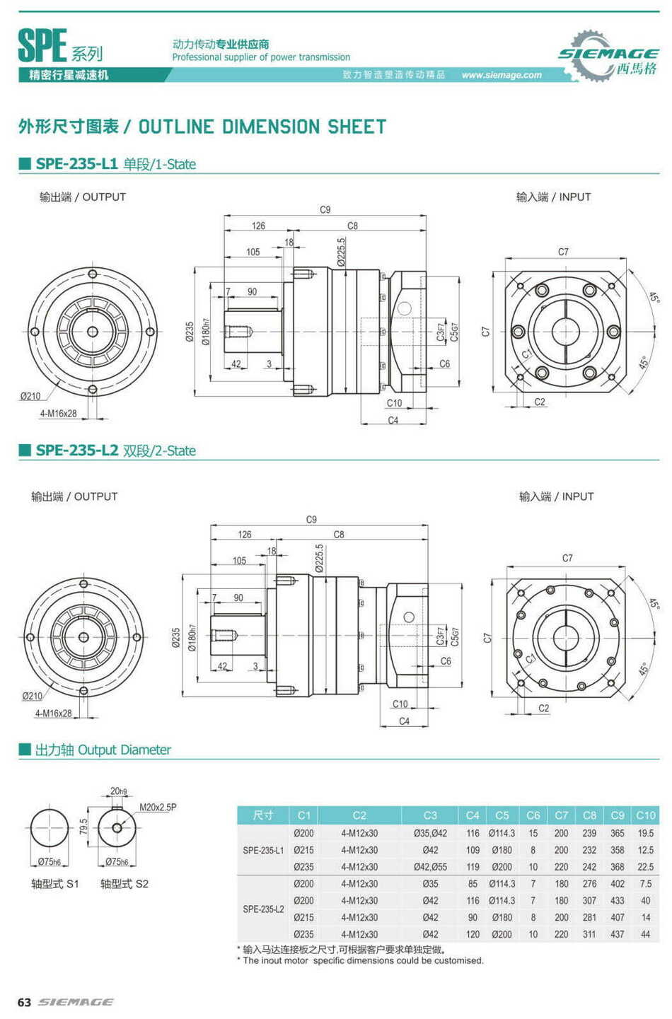 西馬格精密行星減速器SPE60